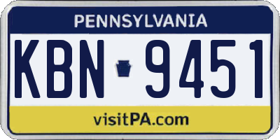PA license plate KBN9451