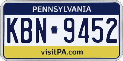 PA license plate KBN9452