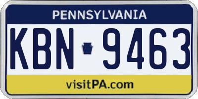 PA license plate KBN9463