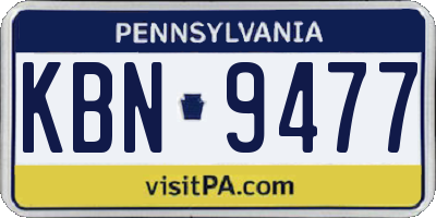 PA license plate KBN9477