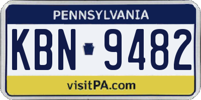 PA license plate KBN9482