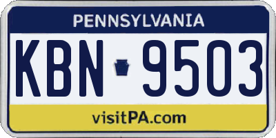 PA license plate KBN9503