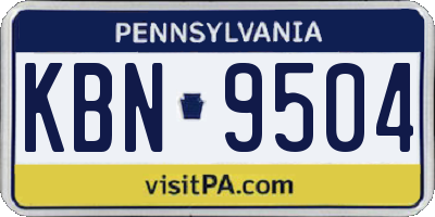 PA license plate KBN9504