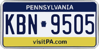 PA license plate KBN9505