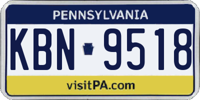 PA license plate KBN9518