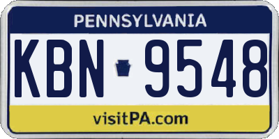 PA license plate KBN9548