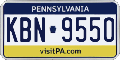 PA license plate KBN9550