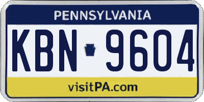 PA license plate KBN9604