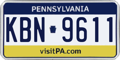 PA license plate KBN9611