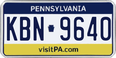 PA license plate KBN9640