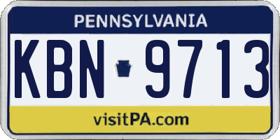 PA license plate KBN9713