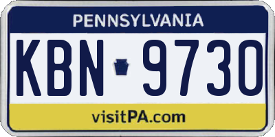 PA license plate KBN9730
