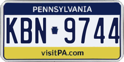 PA license plate KBN9744