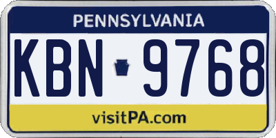 PA license plate KBN9768