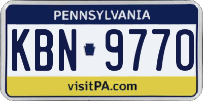 PA license plate KBN9770