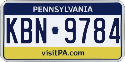 PA license plate KBN9784