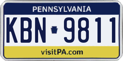 PA license plate KBN9811