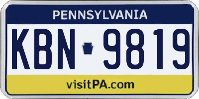 PA license plate KBN9819