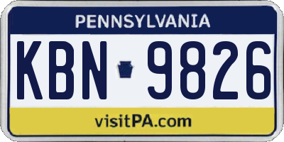 PA license plate KBN9826