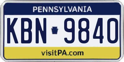 PA license plate KBN9840