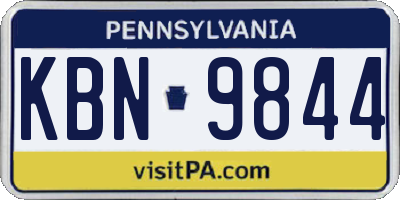 PA license plate KBN9844
