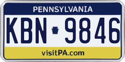 PA license plate KBN9846