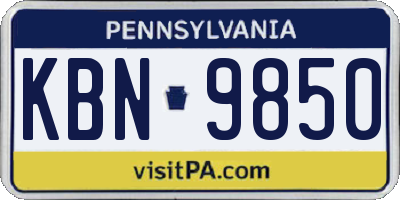 PA license plate KBN9850
