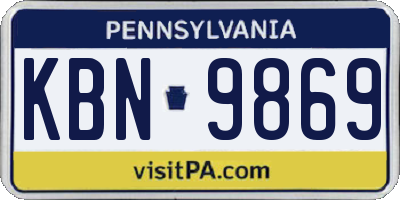 PA license plate KBN9869