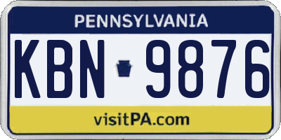 PA license plate KBN9876