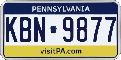 PA license plate KBN9877