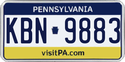 PA license plate KBN9883