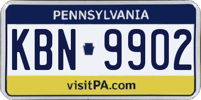 PA license plate KBN9902