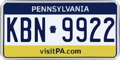 PA license plate KBN9922