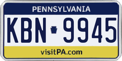 PA license plate KBN9945
