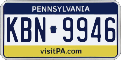 PA license plate KBN9946