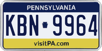 PA license plate KBN9964