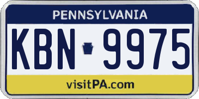 PA license plate KBN9975