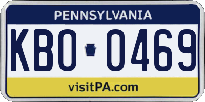 PA license plate KBO0469