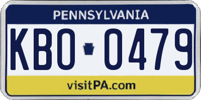 PA license plate KBO0479