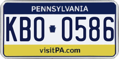 PA license plate KBO0586