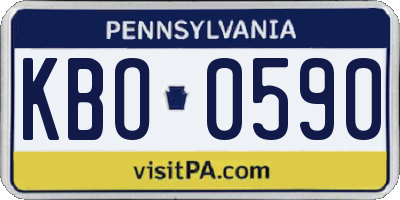 PA license plate KBO0590