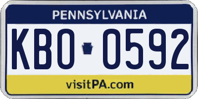 PA license plate KBO0592
