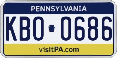 PA license plate KBO0686
