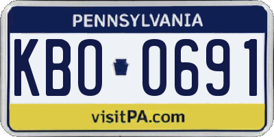 PA license plate KBO0691