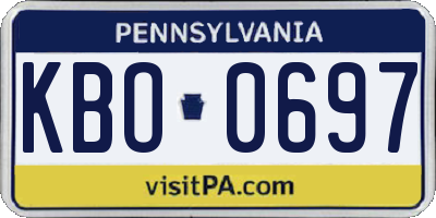 PA license plate KBO0697