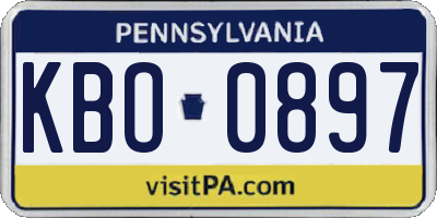PA license plate KBO0897