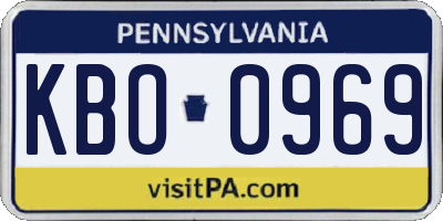 PA license plate KBO0969