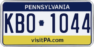 PA license plate KBO1044