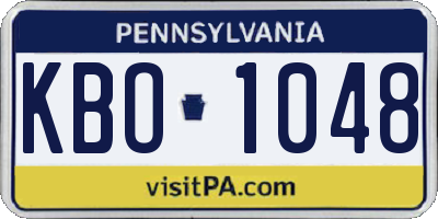 PA license plate KBO1048