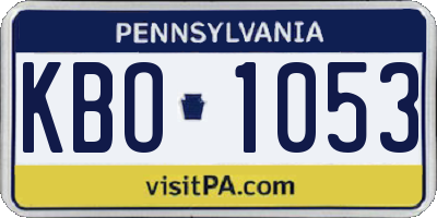 PA license plate KBO1053